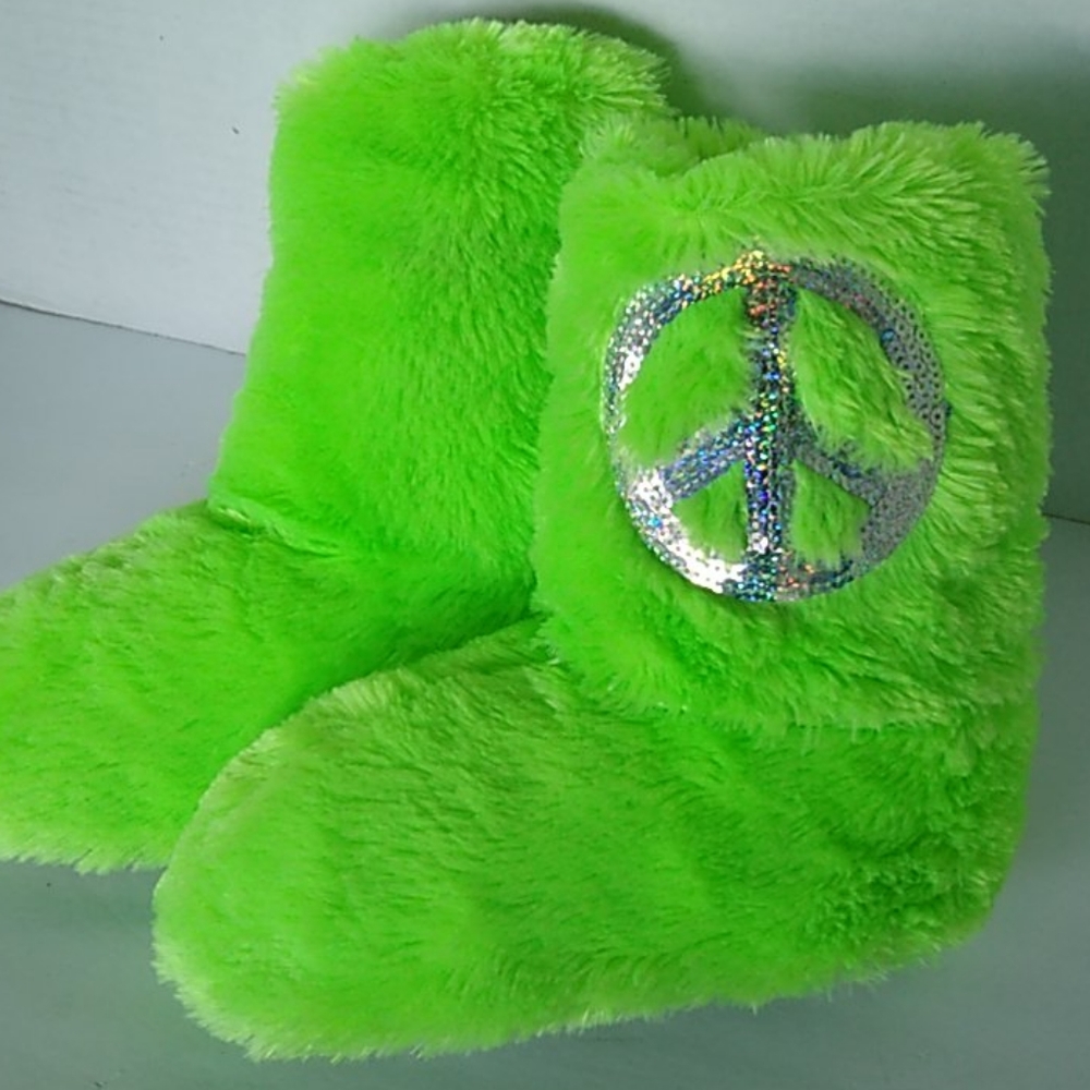 Justice Bootie Slippers Girls XS 13/1 Peace Sequin